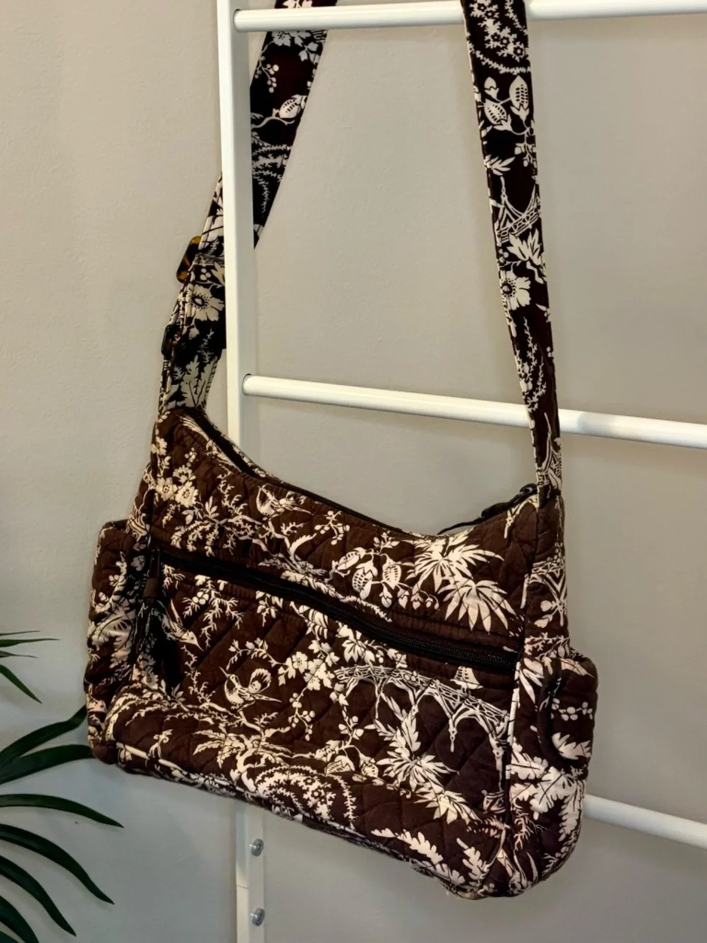 Vera Bradley Brown & Pink Quilted Floral Bag - Picture 6 of 16